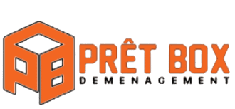 Logo de Prêt Box Déménagement, reflétant simplicité, fiabilité et engagement écologique dans les services de déménagement.